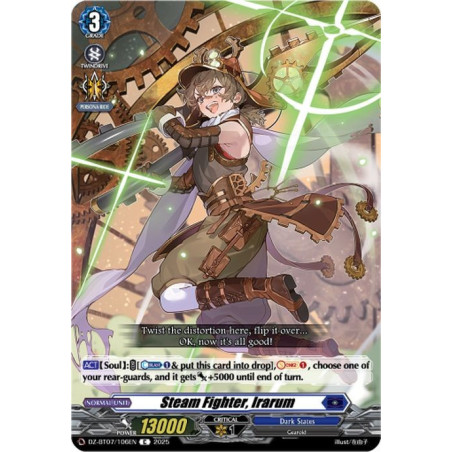 Vanguard_TCG_card_DZ-BT07_106EN_C_Steam_Fighter_Irarum_Moon_Fangs_Cerulean_Blaze