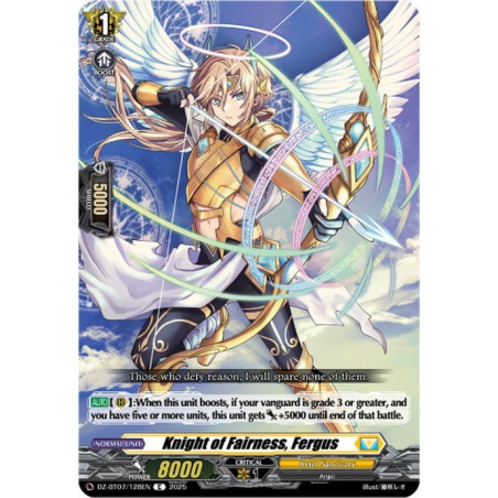 Vanguard_TCG_card_DZ-BT07_128EN_C_Knight_of_Fairness_Fergus_Moon_Fangs_Cerulean_Blaze
