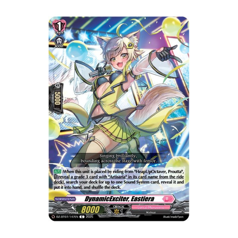 Vanguard_TCG_card_DZ-BT07_147EN_C_DynamicExciter_Eastiera_Moon_Fangs_Cerulean_Blaze