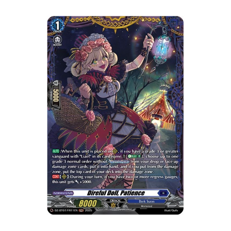 Vanguard_TCG_card_DZ-BT07_FR11EN_FR_Direful_Doll_Patience_Moon_Fangs_Cerulean_Blaze