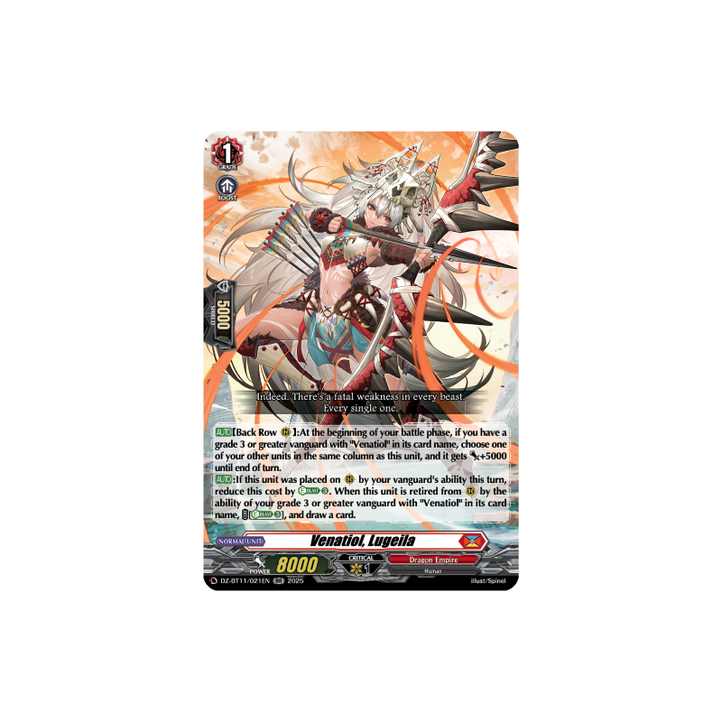 Vanguard_TCG_card_DZ-BT11_021EN_RR_Venatiol_Lugeila_Symphony_of_Might_Bloom