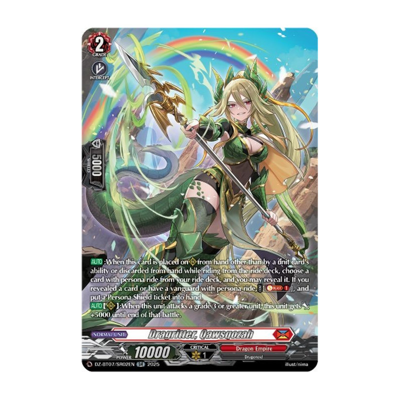 Vanguard_TCG_card_DZ-BT07_SR02EN_SR_Dragritter_Qawsqozah_Moon_Fangs_Cerulean_Blaze