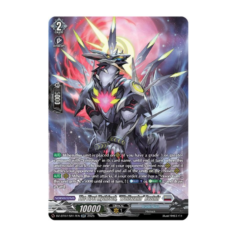 Vanguard_TCG_card_DZ-BT07_SR17EN_SR_The_First_Mythisch_Wolfszahn_Roztnir_Moon_Fangs_Cerulean_Blaze