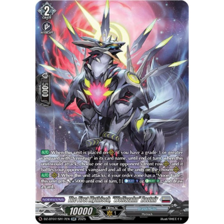 Vanguard_TCG_card_DZ-BT07_SR17EN_SR_The_First_Mythisch_Wolfszahn_Roztnir_Moon_Fangs_Cerulean_Blaze