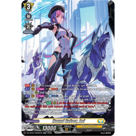 Vanguard_TCG_card_DZ-BT07_SR22EN_SR_Hound_Raiser_Aoi_Moon_Fangs_Cerulean_Blaze