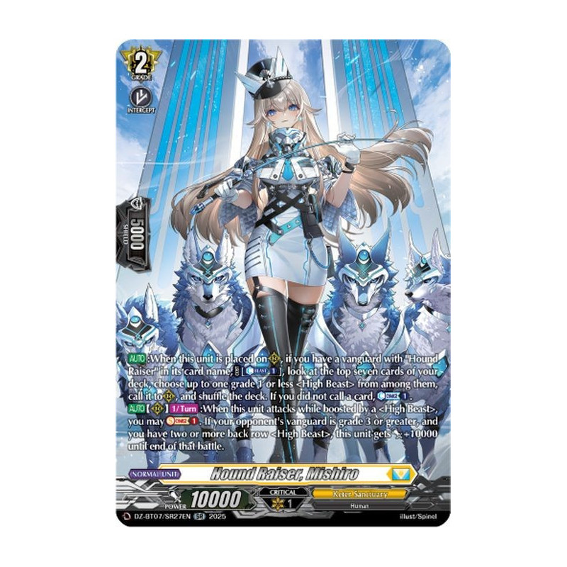 Vanguard_TCG_card_DZ-BT07_SR27EN_SR_Hound_Raiser_Mishiro_Moon_Fangs_Cerulean_Blaze