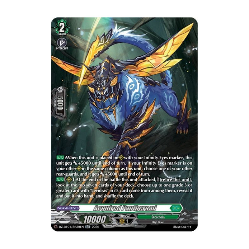 Vanguard_TCG_card_DZ-BT07_SR30EN_SR_Acquired_Pantheraad_Moon_Fangs_Cerulean_Blaze
