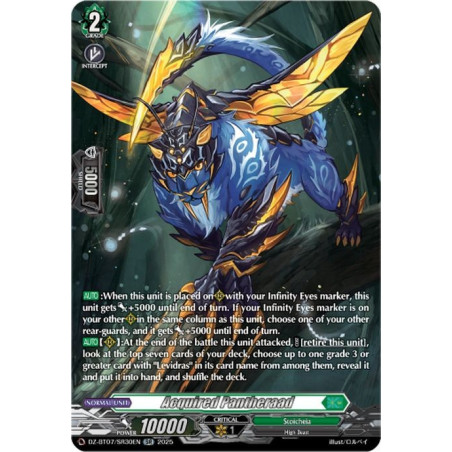 Vanguard_TCG_card_DZ-BT07_SR30EN_SR_Acquired_Pantheraad_Moon_Fangs_Cerulean_Blaze