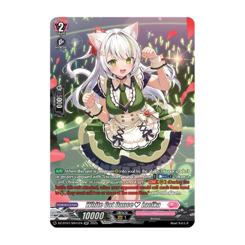Vanguard_TCG_card_DZ-BT07_SR41EN_SR_White_Cat_Dance?_Lacika_Moon_Fangs_Cerulean_Blaze