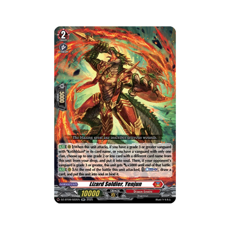 Vanguard_TCG_card_DZ-BT09_022EN_RR_Lizard_Soldier_Yenjun_Super_Brave_Detonation