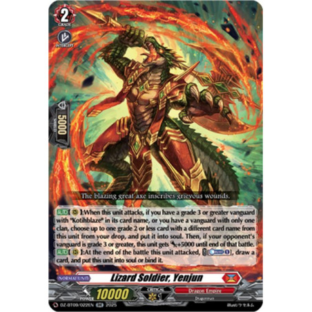 Vanguard_TCG_card_DZ-BT09_022EN_RR_Lizard_Soldier_Yenjun_Super_Brave_Detonation