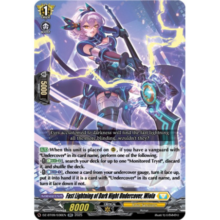 Vanguard_TCG_card_DZ-BT09_036EN_RR_Fast_Lightning_of_Dark_Night_Undercover_Wiola_Super_Brave_Detonation