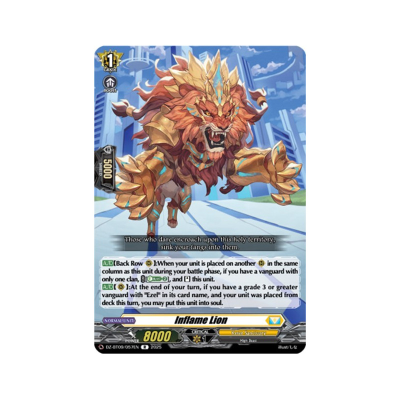 Vanguard_TCG_card_DZ-BT09_057EN_R_Inflame_Lion_Super_Brave_Detonation