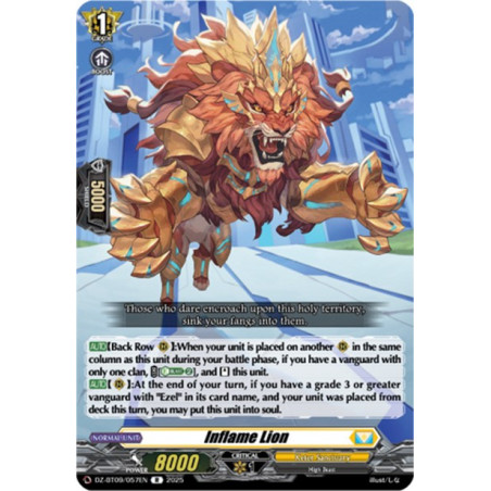 Vanguard_TCG_card_DZ-BT09_057EN_R_Inflame_Lion_Super_Brave_Detonation
