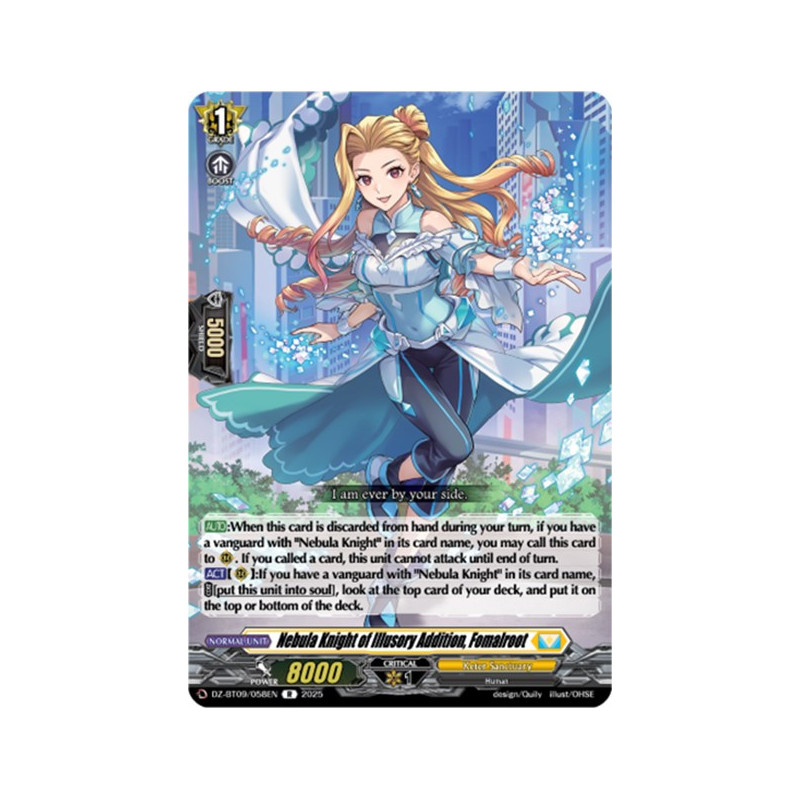 Vanguard_TCG_card_DZ-BT09_058EN_R_Nebula_Knight_of_Illusory_Addition_Fomalroot_Super_Brave_Detonation