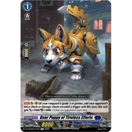 Vanguard_TCG_card_DZ-BT09_077EN_C_Gear_Puppy_of_Tireless_Efforts_Super_Brave_Detonation