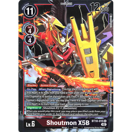 Digimon_TCG_BT10-015_Shoutmon_X5B_Rare_Xros_Encounter_Card_Game