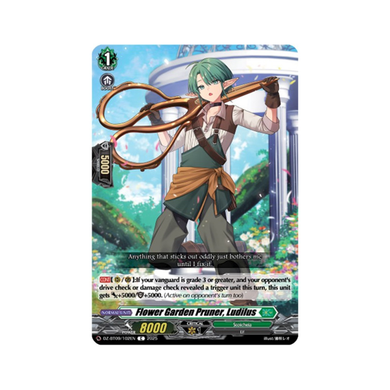 Vanguard_TCG_card_DZ-BT09_102EN_C_Flower_Garden_Pruner_Ludilus_Super_Brave_Detonation