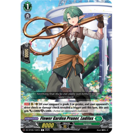 Vanguard_TCG_card_DZ-BT09_102EN_C_Flower_Garden_Pruner_Ludilus_Super_Brave_Detonation