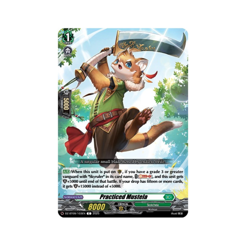 Vanguard_TCG_card_DZ-BT09_103EN_C_Practiced_Mustela_Super_Brave_Detonation
