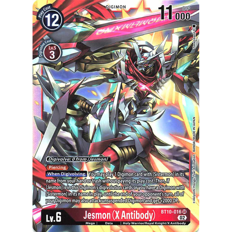 Digimon_TCG_BT10-016_Jesmon_(X_Antibody)_Super_Rare_Xros_Encounter_Card_Game