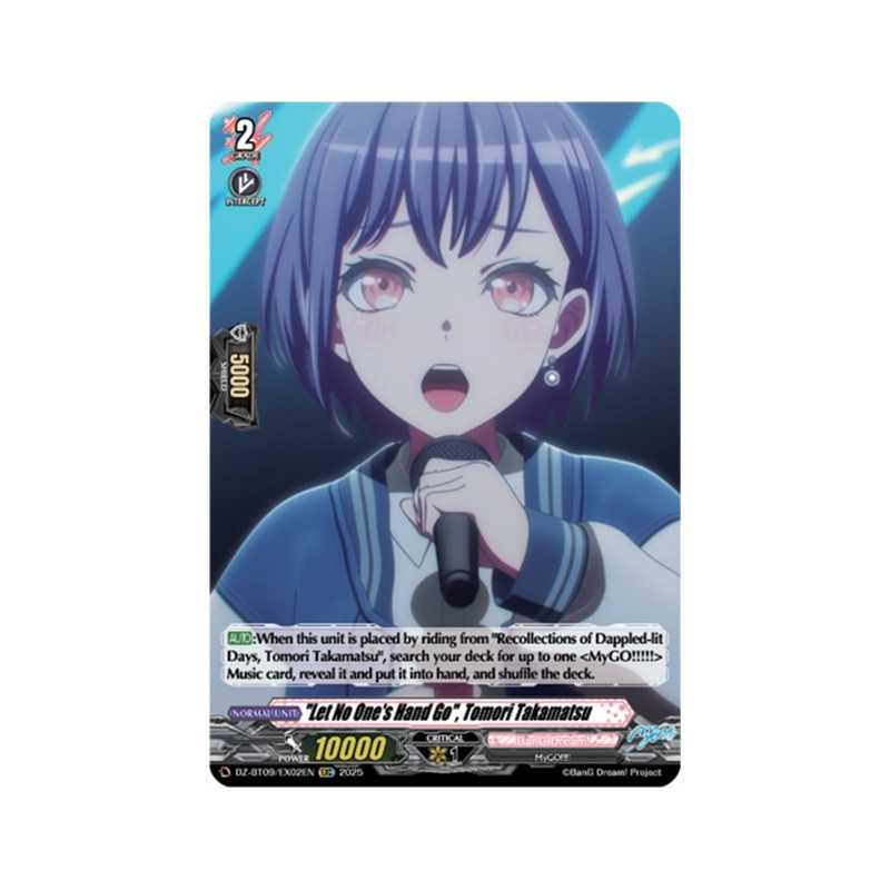 Vanguard_TCG_card_DZ-BT09_EX02EN_EXC_Let_No_One_s_Hand_Go_Tomori_Takamatsu_Super_Brave_Detonation