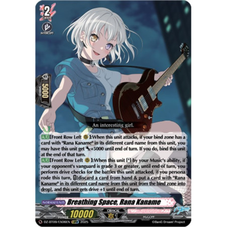 Vanguard_TCG_card_DZ-BT09_EX06EN_EXRRR_Breathing_Space_Rana_Kaname_Super_Brave_Detonation