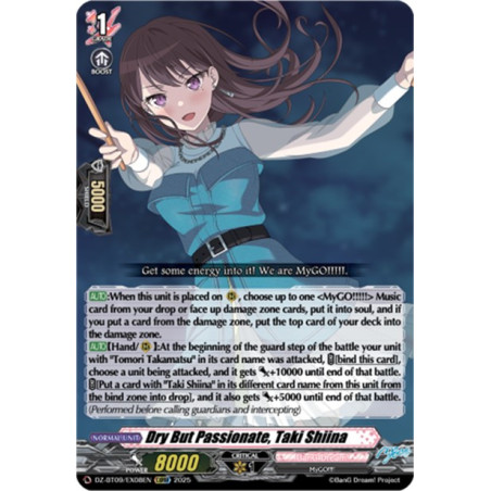 Vanguard_TCG_card_DZ-BT09_EX08EN_EXRRR_Dry_But_Passionate_Taki_Shiina_Super_Brave_Detonation