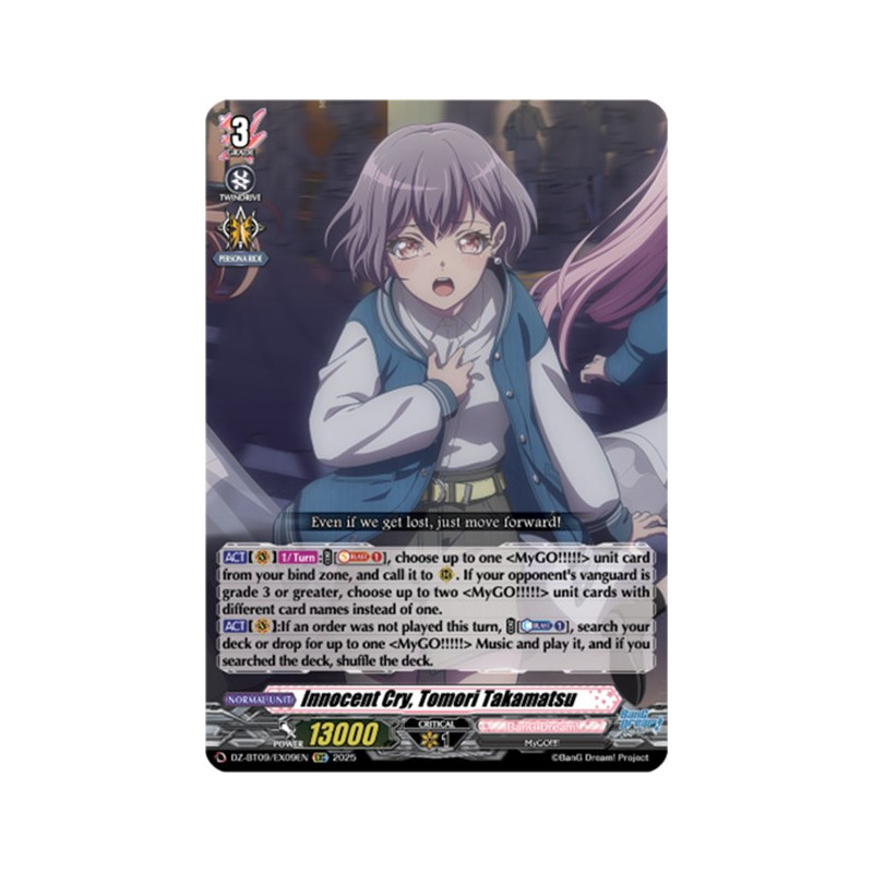 Vanguard_TCG_card_DZ-BT09_EX09EN_EXC_Innocent_Cry_Tomori_Takamatsu_Super_Brave_Detonation
