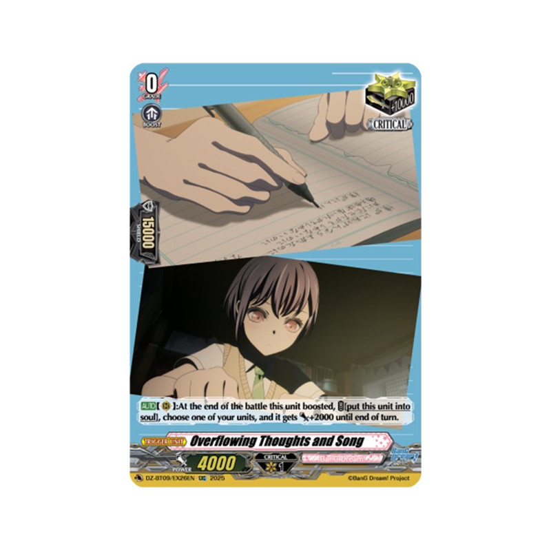 Vanguard_TCG_card_DZ-BT09_EX26EN_EXC_Overflowing_Thoughts_and_Song_Super_Brave_Detonation