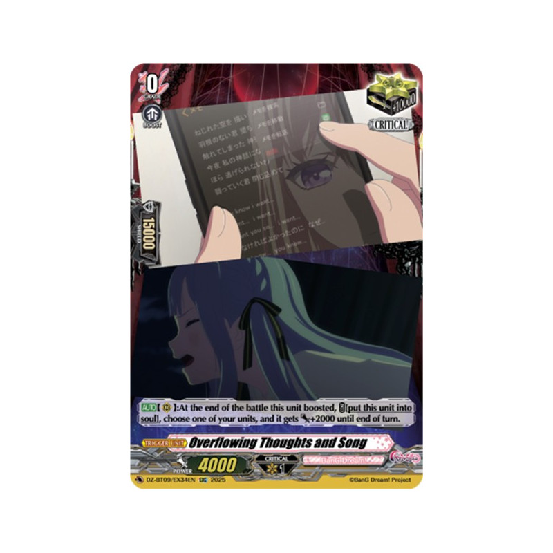 Vanguard_TCG_card_DZ-BT09_EX34EN_EXC_Overflowing_Thoughts_and_Song_Super_Brave_Detonation
