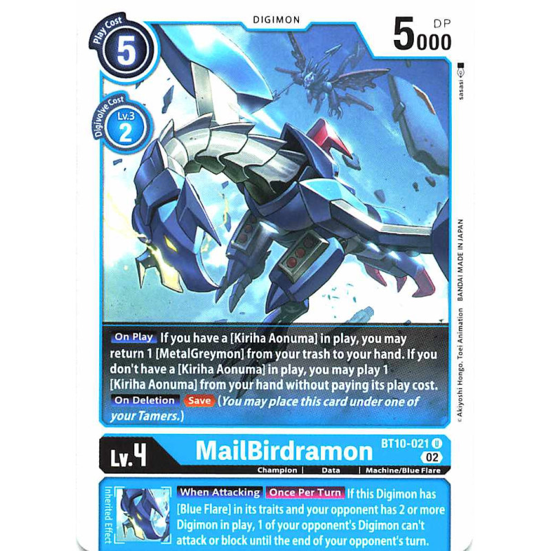 Digimon_TCG_BT10-021_MailBirdamon_Uncommon_Xros_Encounter_Card_Game