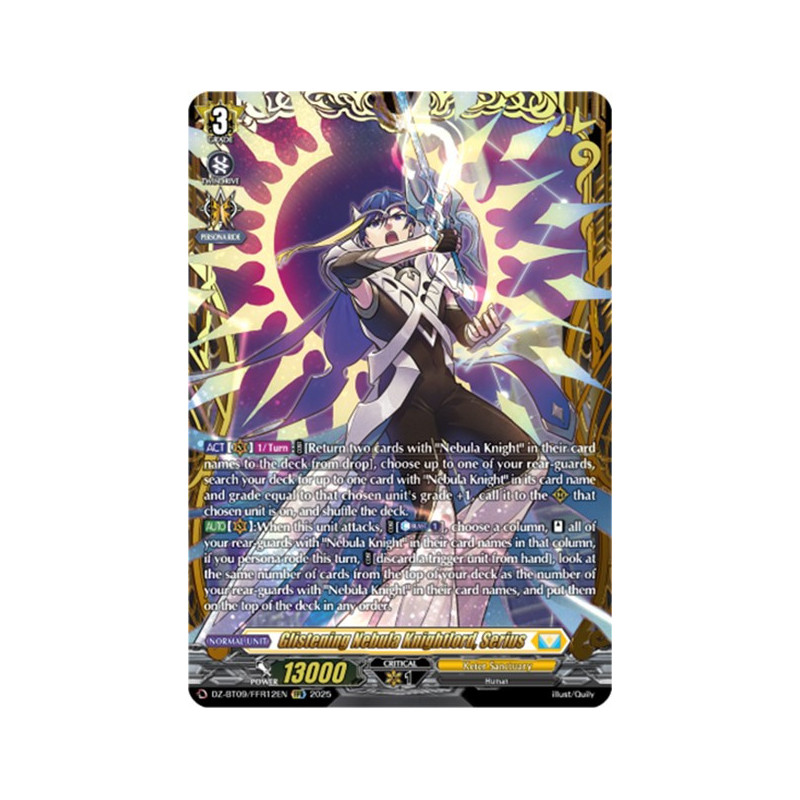 Vanguard_TCG_card_DZ-BT09_FFR12EN_FFR_Glistening_Nebula_Knightlord_Serius_Super_Brave_Detonation