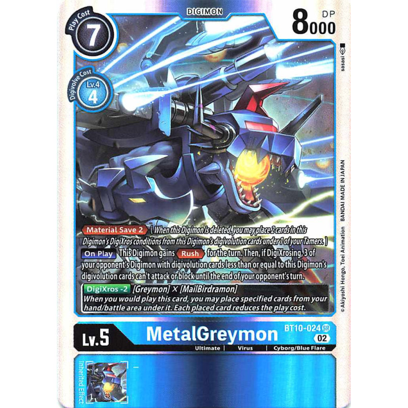 Digimon_TCG_BT10-024_MetalGreymon_Super_Rare_Xros_Encounter_Card_Game