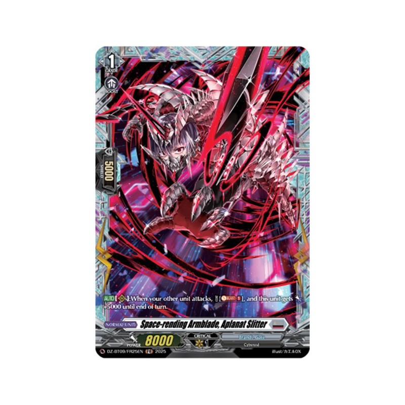 Vanguard_TCG_card_DZ-BT09_FR25EN_FR_Space-rending_Armblade_Aplanat_Slitter_Super_Brave_Detonation