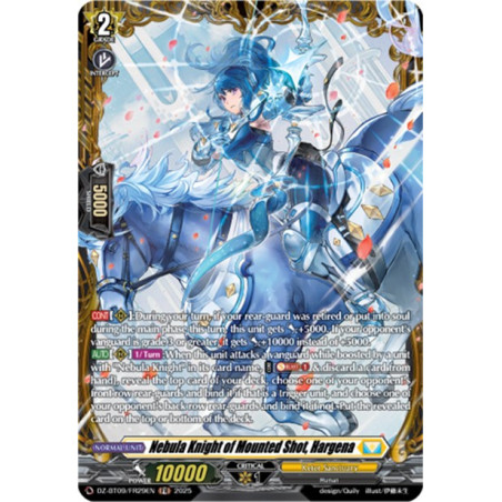Vanguard_TCG_card_DZ-BT09_FR29EN_FR_Nebula_Knight_of_Mounted_Shot_Hargena_Super_Brave_Detonation