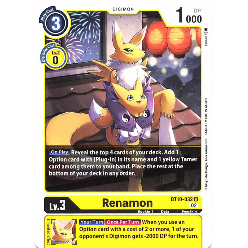 Digimon_TCG_BT10-032_Renamon_Uncommon_Xros_Encounter_Card_Game