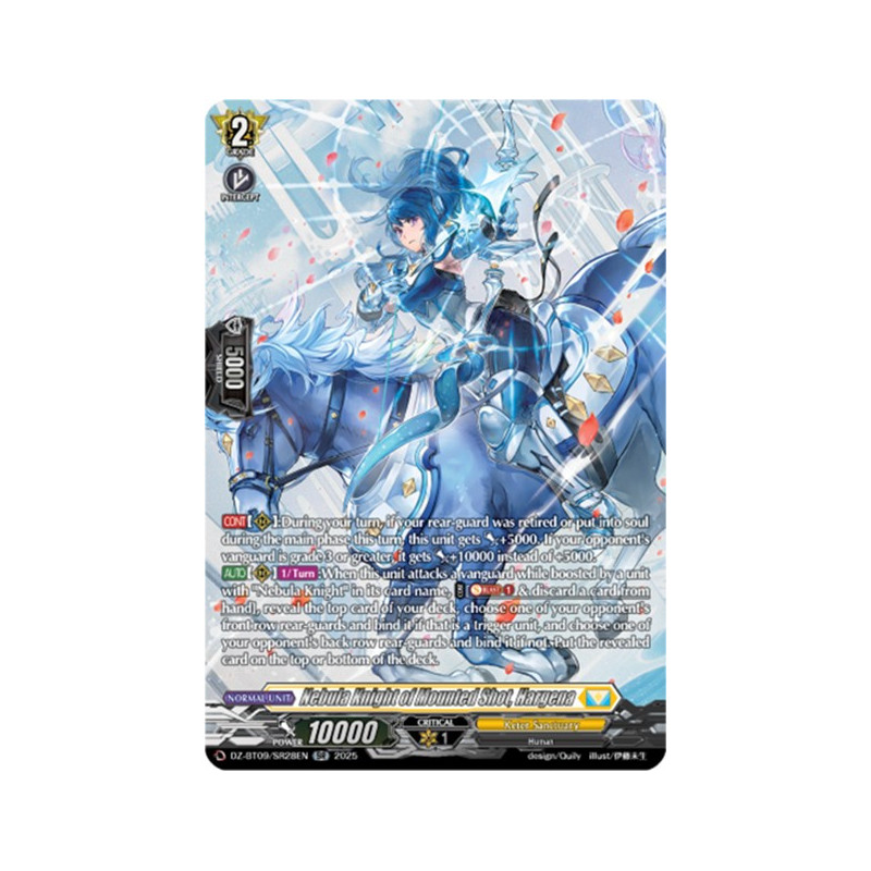 Vanguard_TCG_card_DZ-BT09_SR28EN_SR_Nebula_Knight_of_Mounted_Shot_Hargena_Super_Brave_Detonation