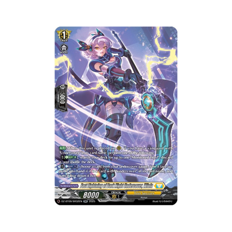 Vanguard_TCG_card_DZ-BT09_SR32EN_SR_Fast_Lightning_of_Dark_Night_Undercover_Wiola_Super_Brave_Detonation