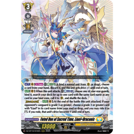 Vanguard_TCG_card_DZ-BT10_010EN_RRR_Fated_One_of_Sacred_Time_LiaelDraconis_Dragonsoul_Resonance