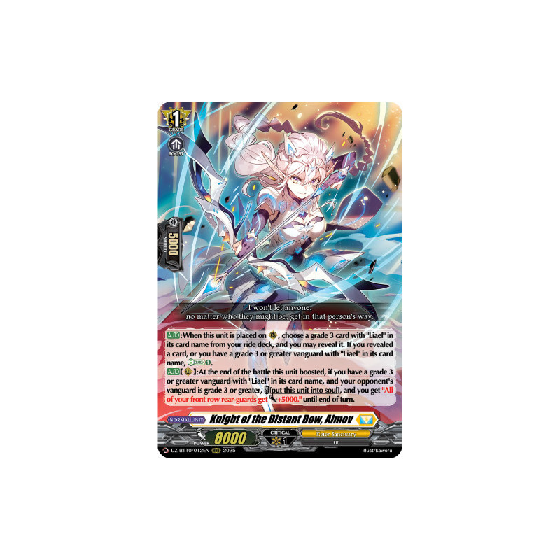 Vanguard_TCG_card_DZ-BT10_012EN_RRR_Knight_of_the_Distant_Bow_Almov_Dragonsoul_Resonance