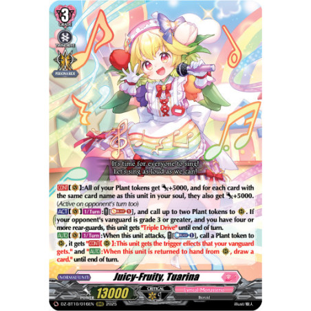 Vanguard_TCG_card_DZ-BT10_016EN_RRR_Juicy-Fruity_Tuarina_Dragonsoul_Resonance