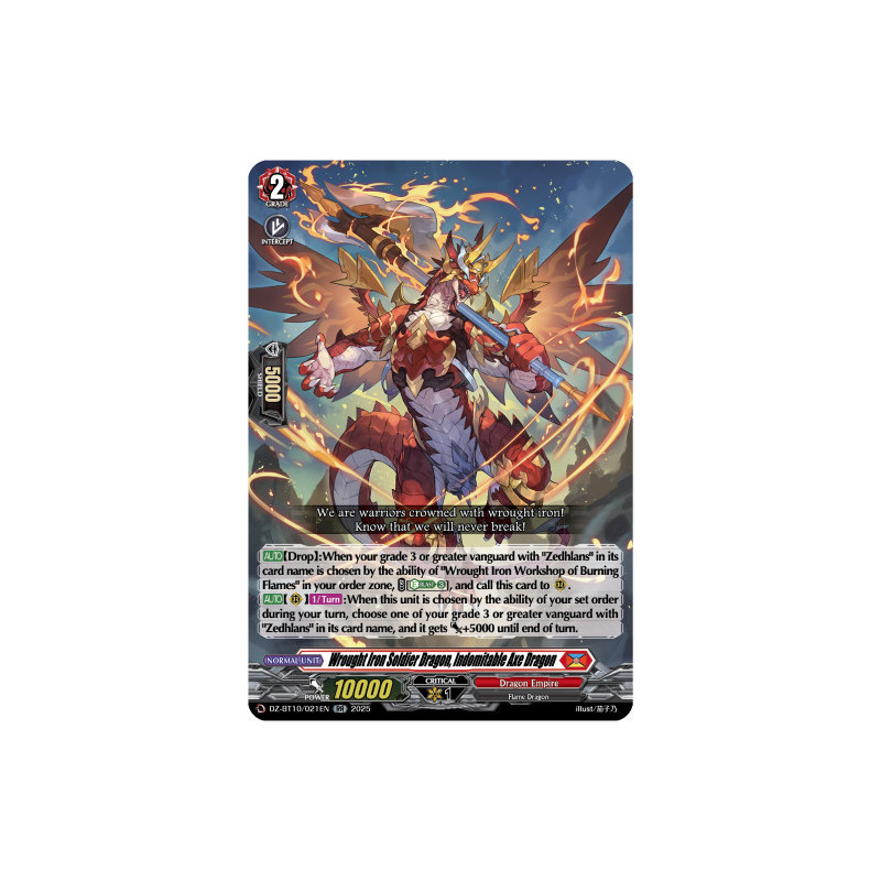 Vanguard_TCG_card_DZ-BT10_021EN_RR_Wrought_Iron_Soldier_Dragon_Indomitable_Axe_Dragon_Dragonsoul_Resonance