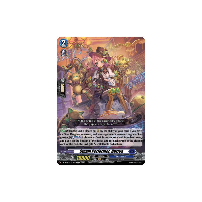 Vanguard_TCG_card_DZ-BT10_047EN_R_Steam_Performer_Hurrya_Dragonsoul_Resonance