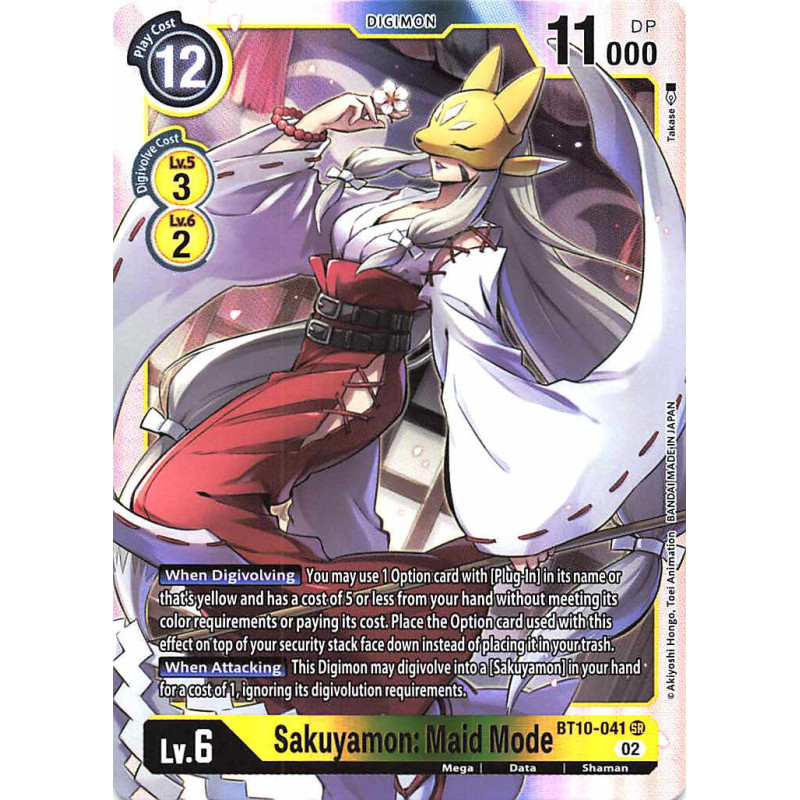 Digimon_TCG_BT10-041_Sakuyamon_Maid_Mode_Super_Rare_Xros_Encounter_Card_Game