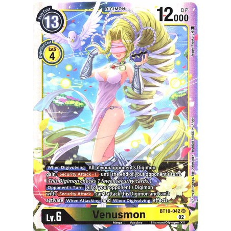 Digimon_TCG_BT10-042_Venusmon_Super_Rare_Xros_Encounter_Card_Game