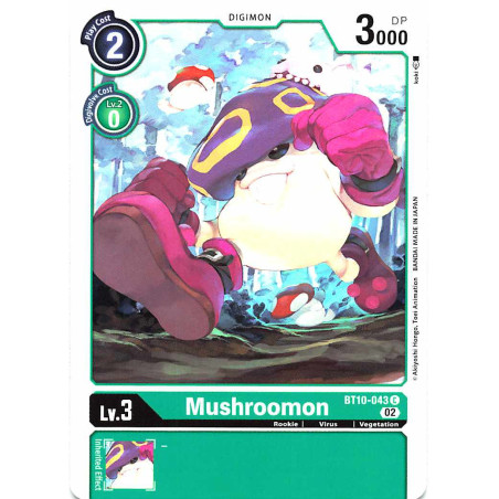Digimon_TCG_BT10-043_Mushroomon_Common_Xros_Encounter_Card_Game