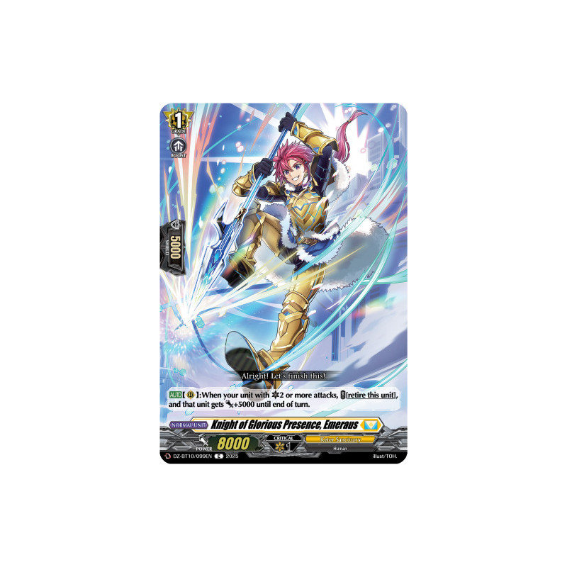 Vanguard_TCG_card_DZ-BT10_099EN_C_Knight_of_Glorious_Presence_Emeraus_Dragonsoul_Resonance