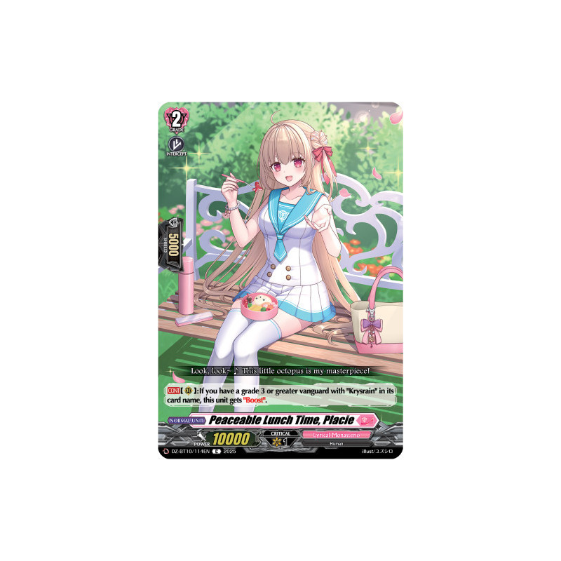 Vanguard_TCG_card_DZ-BT10_114EN_C_Peaceable_Lunch_Time_Placie_Dragonsoul_Resonance