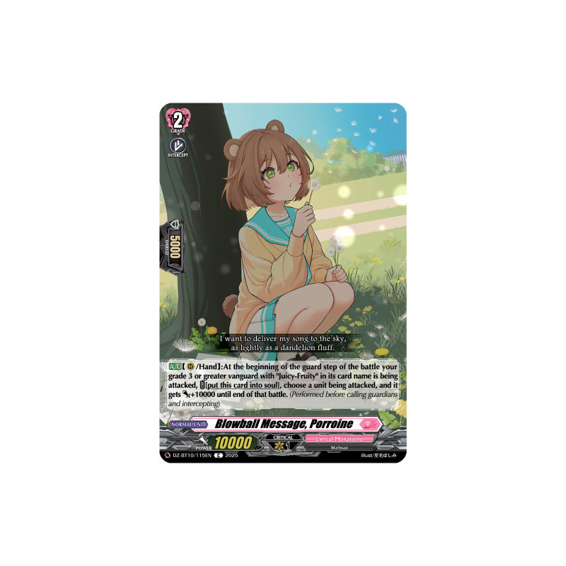 Vanguard_TCG_card_DZ-BT10_115EN_C_Blowball_Message_Porroine_Dragonsoul_Resonance